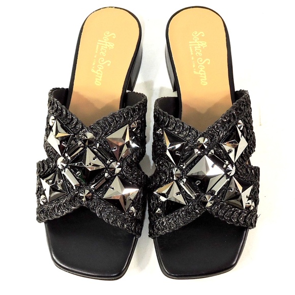 VERNISSAGE 🇮🇹 WOMEN'S BLACK FASHION COMFORT MULES - Picture 6 of 8